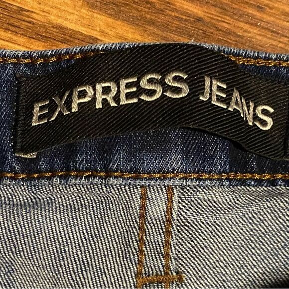 EXPRESS Girlfriend Denim Distressed Medium Wash Jeans Women Size 2 - Picture 7 of 9